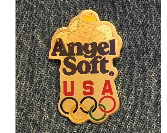 1992 Olympic Lapel Pin ~ USA Team Sponsor ~ Angel Soft ~ by HoHo NYC
