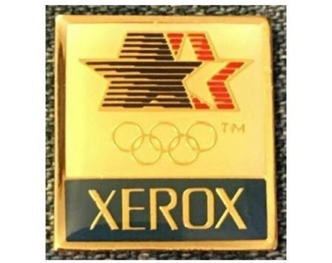 XEROX Olympic Sponsor Pin ~ 1984 Los Angeles with Stars in Motion Logo