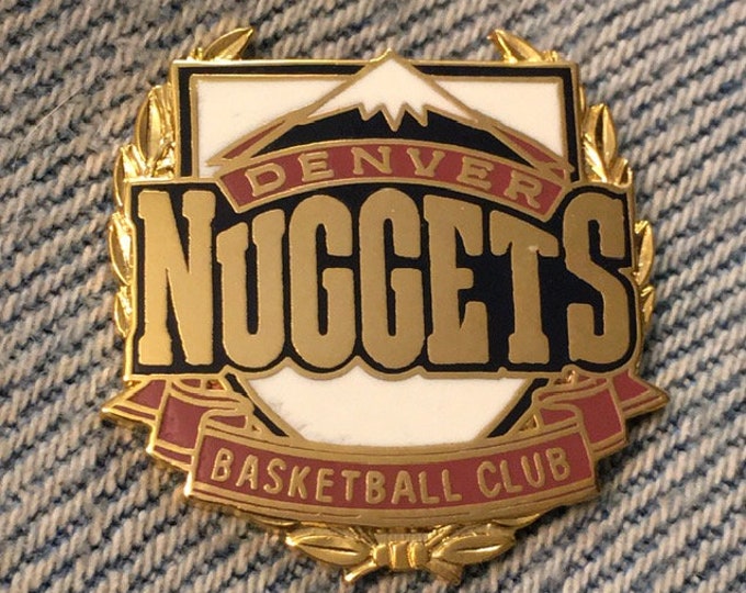 Denver Nuggets Pin ~ NBA ~ Basketball Club ~ Brown ~ vintage 1994