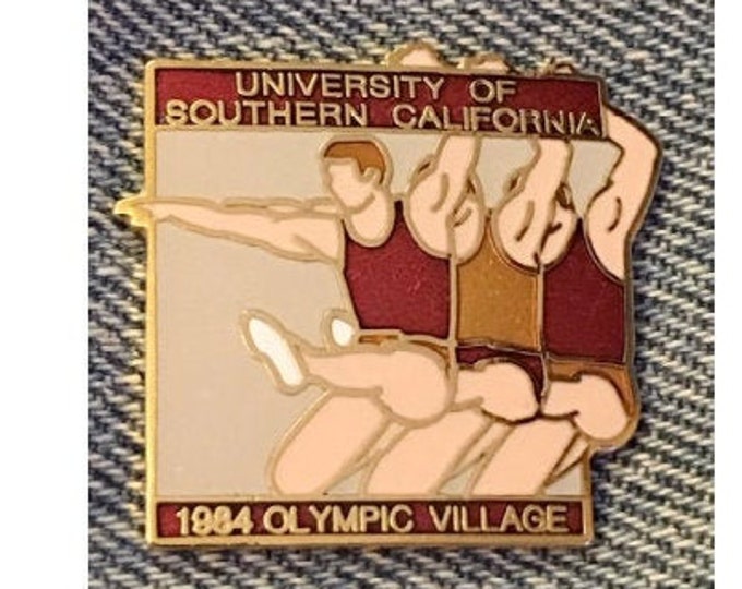 1984 Olympic Village Pin ~ Los Angeles ~ USC Venue Site ~ Cloisonné by Sun Unlimiited