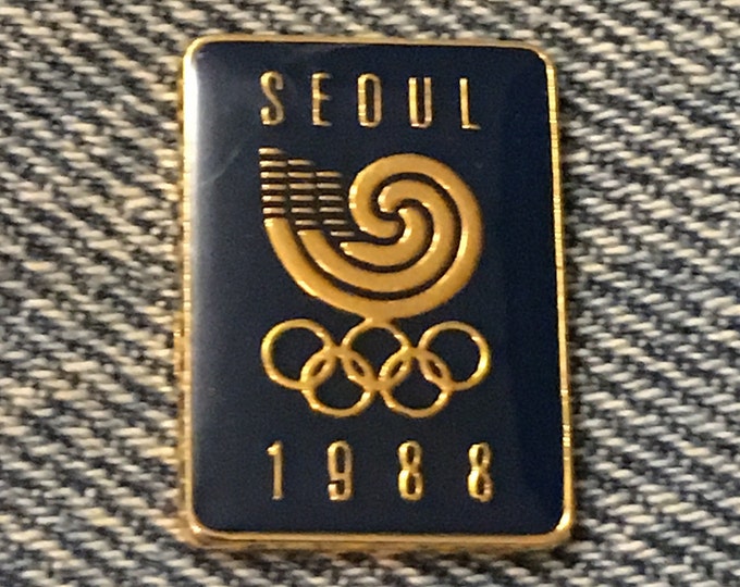 1988 Olympic Pin ~ Seoul Korea ~ Logo ~ Gold Tone