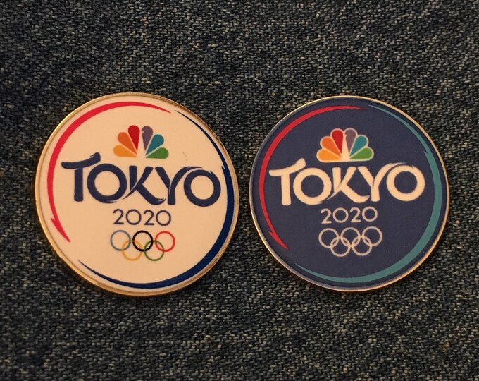 NBC Olympic Media Pin Badge ~ Lot of 2 Collector Set ~ 2020 Tokyo Summer Games