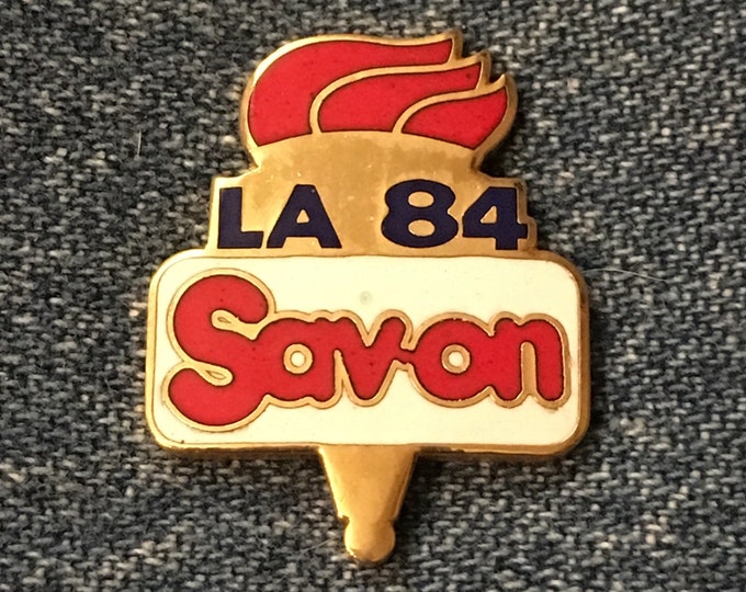 Sav-on Olympic Sponsor Pin ~ 1984 Los Angeles Summer Games ~ by Pinnacle Designs