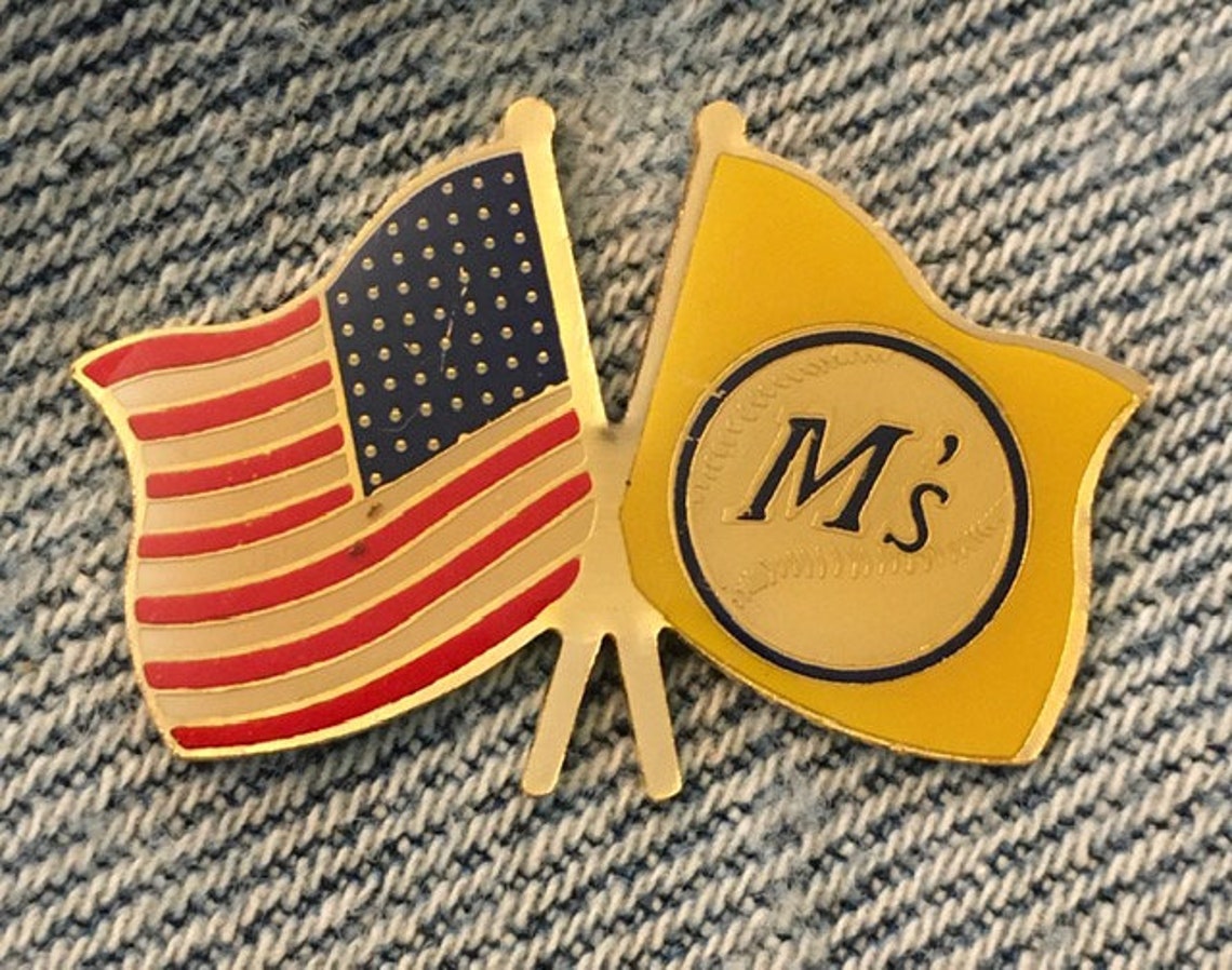 1991 Seattle Mariners Lapel Pin ~ American Flag ~ USA ~ Baseball ~ by ...
