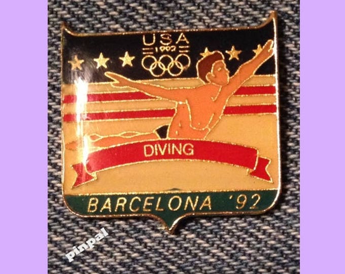 Diving Olympic Pin ~ 1992 Barcelona Summer Games ~ USA Team~Fundraising