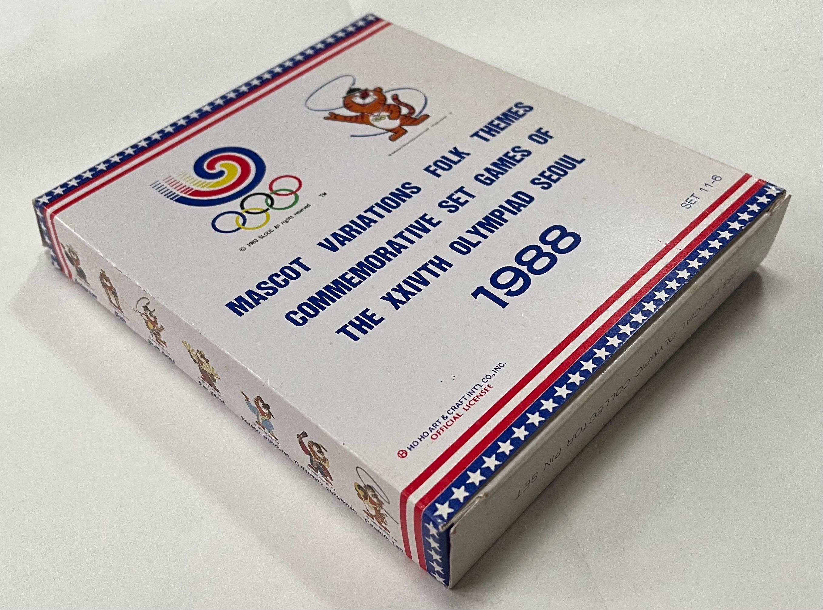 Seoul 1988 Vintage Hodori Olympic Winter Games Pin Set ~ Sealed