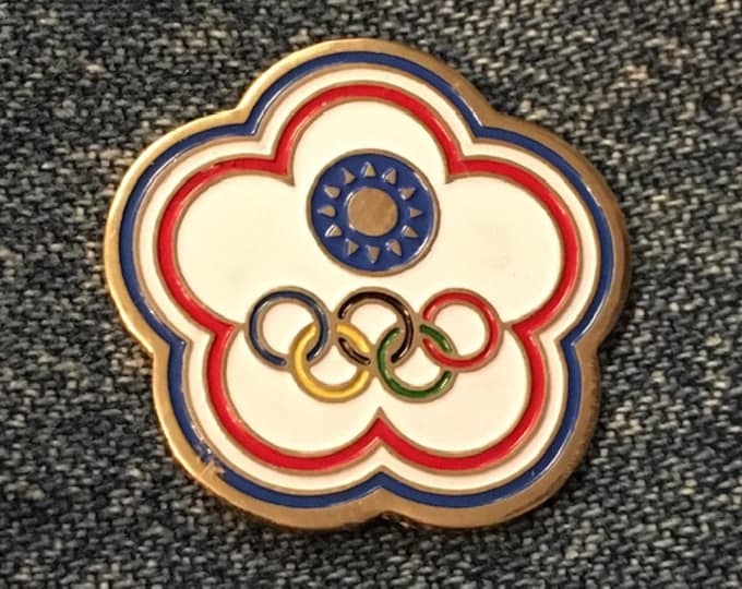 Chinese Taipei Olympic NOC Pin ~ Nagano 1998 ~ 90's Generic