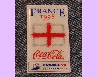 1998 Vintage World Cup Football Pin ~ Soccer ~ Flag Switzerland ~ Coca Cola ~ Coke ~ Sponsor