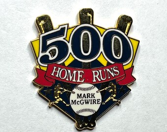 Mark McGwire Vintage Pin ~ St Louis Cardinals ~ Pamiątkowa 500 Home Runs w 1999 r.