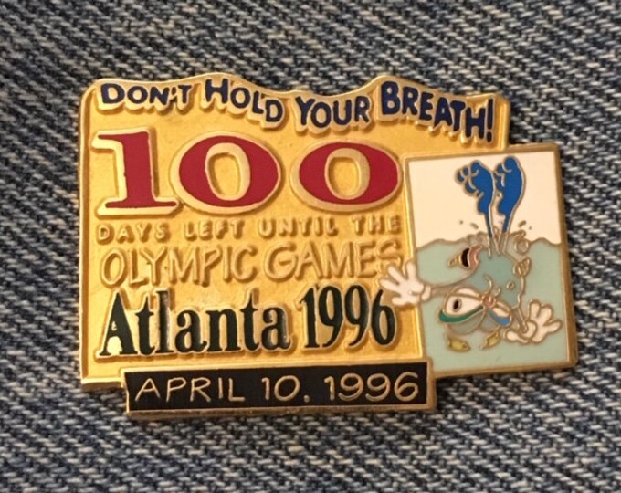 Synchronized Swimming Olympic Pin ~ 1996 Atlanta Games with Mascot IZZY