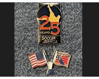 1994 World Cup Pin ~ USA ~ 25 Years Soccer America ~ Lot of 2