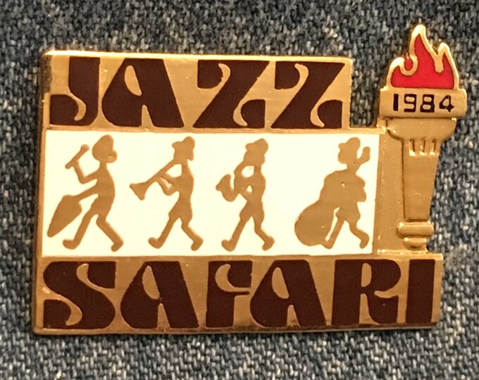 Jazz Safari Pin ~ 1984 Olympic Summer Games at Los Angeles ~ by HAL Mfg. LA, CA