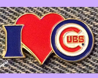 Chicago Cubs Lapel Pin ~ I Love Cubs ~ Vintage ~ MLB ~ Baseball