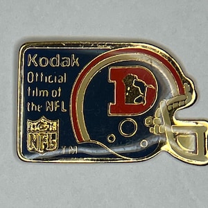 Denver Broncos Pin ~ NFL ~ Football ~ 80's vintage ~ Kodak Sponsor