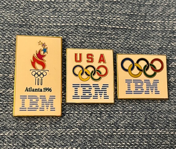 保管品 アトランタオリンピック1996年 IBM公式 ピンバッジセット 他 Set Lot of 3 IBM Olympic Pin Badges ~ 1996 Atlanta Summer Games - Etsy