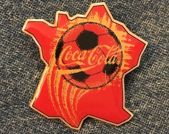 1998 World Cup Soccer ~ Football Pin ~ Country Cut-out ~ France ~ Coca Cola ~ Coke ~ Sponsor