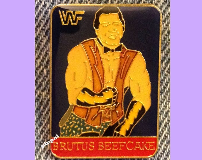 Wrestling Brooch Pin ~ Brutus Beefcake ~  80's Vintage WWF