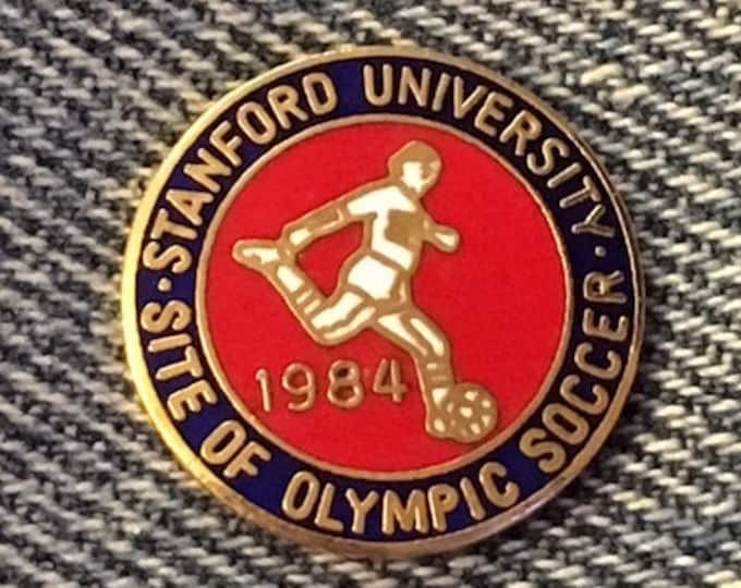 Soccer Olympic Pin ~ 1984 Los Angeles ~ Stanford University Venue Site