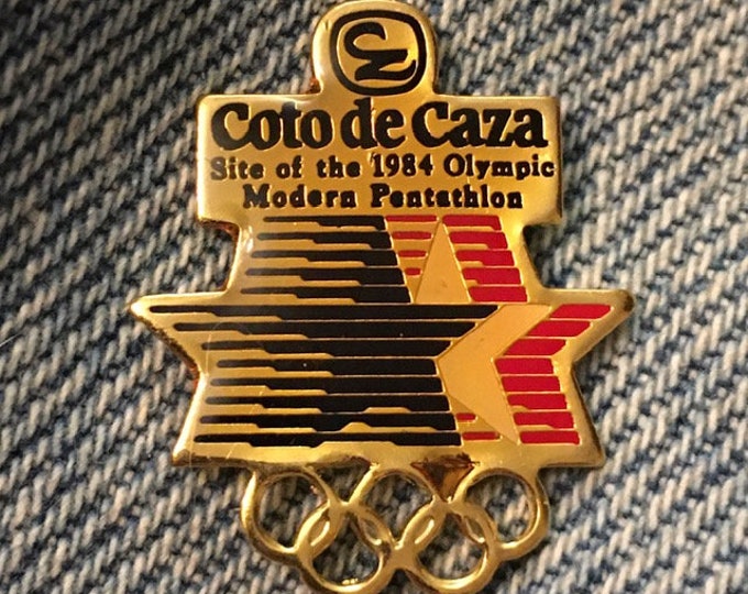 Coto de Caza Olympic Sponsor Pin ~ 1984 Los Angeles with Stars in Motion Logo