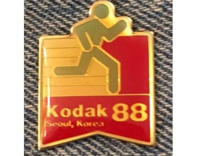 Track & Field Runner Olympic Pin ~ 1988 Seoul Korea~ Sponsor Kodak