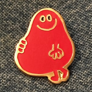 Mr. Greedy Brooch Pin ~ from Mr. Men Series by Roger Hargreaves ~ 80&#39;s vintage
