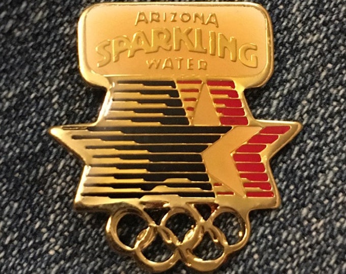 Arizona Sparkling Water Olympic Sponsor Pin ~ 1984 Los Angeles with Stars in Motion