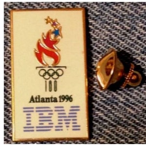 1996 Olympic Pin Atlanta Torchmark logo Sponsor IBM image 1