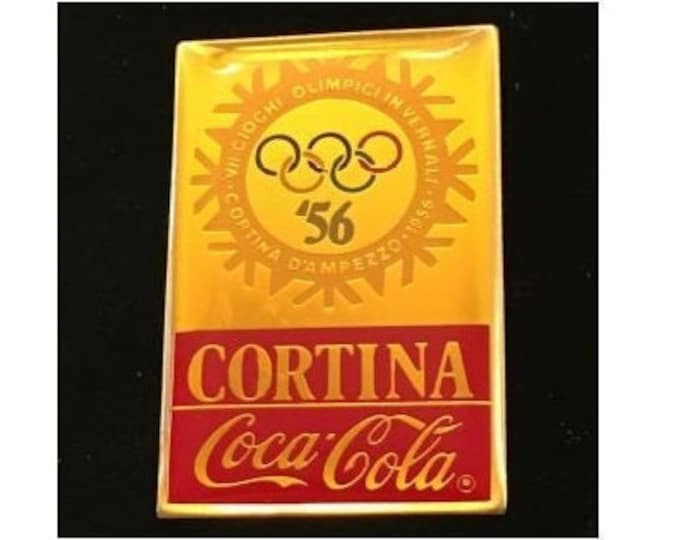 1956 Cortina Olympic Pin ~ Sponsor ~ Coca Cola ~ Coke ~ Commemorative Poster by HoHo NYC