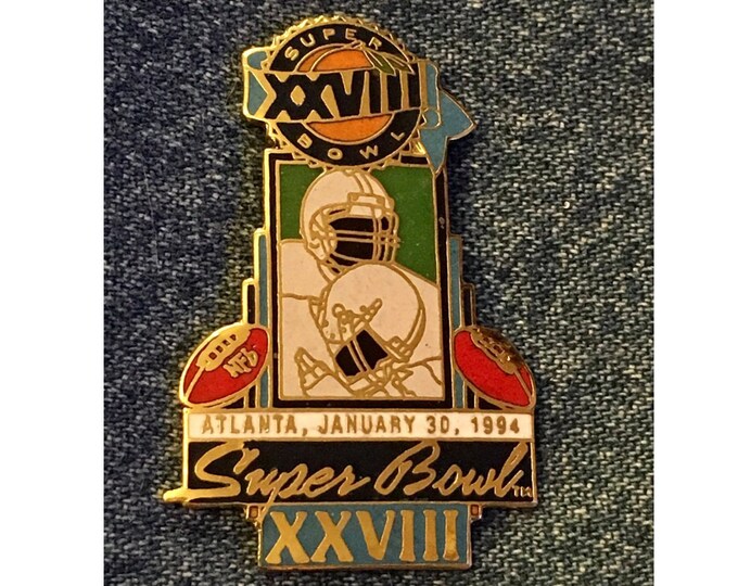 Super Bowl XXVIII Pin ~ NFL Football ~ January 30, 1994 ~ Cowboys and Bills in Atlanta  ~ by Peter David Inc.