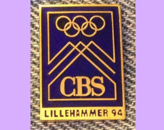 CBS Olympic Media Pin ~ Lillehammer 1994 ~ Blue ~ Cloisonne by HoHo NYC