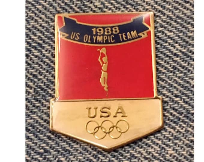 Basketball Olympic Pin ~ USA Team ~ 1988 Summer Games ~ Seoul, Korea ~ by HoHo NYC