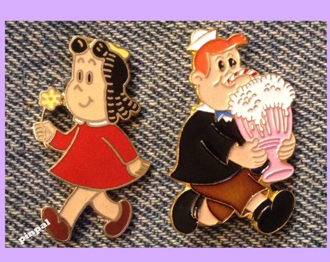 Little LuLu & Tubby Lapel Pins ~ Collection Set of 2 ~ Western Publishing