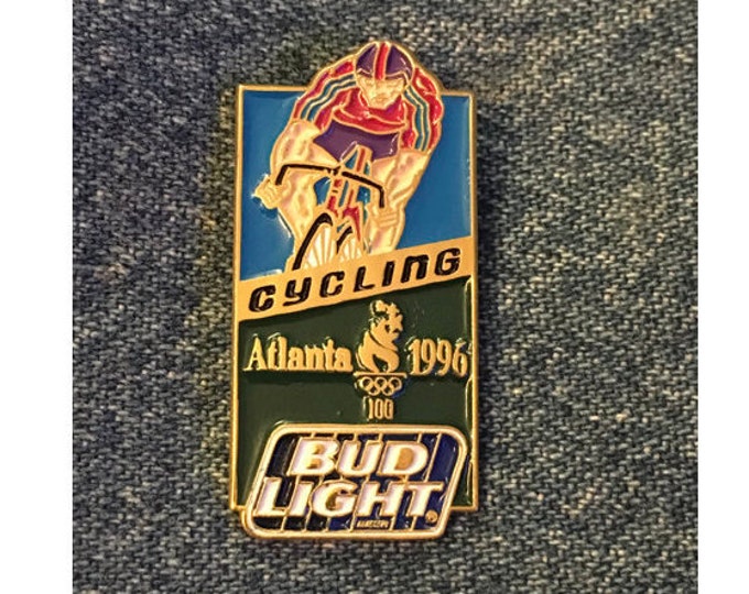 Cycling Olympic Pin ~ Sponsor ~ Bud Light ~ Budweiser ~ 1996 Atlanta Summer Games