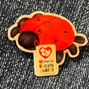 Lucky The Ladybug ~ McDonald's Ty Teenie Beanie Babies Crew Pin ~ 2000 Vintage