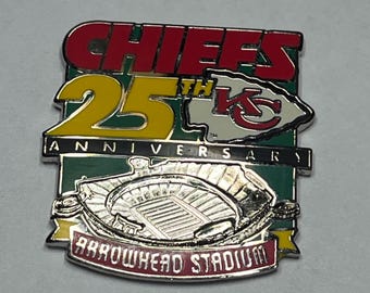 Kansas City Chiefs Lapel Vintage Pin ~ 1997 25th Anniversary ~ Aarowhead Stadium ~ NFL ~ Football ~ by Imprinted Products