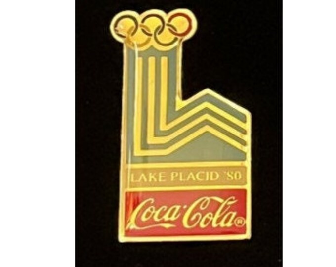 1980 Lake Placid Olympic Pin ~ Sponsor ~ Coca Cola ~ Coke ~ Commemorative Poster by HoHo NYC