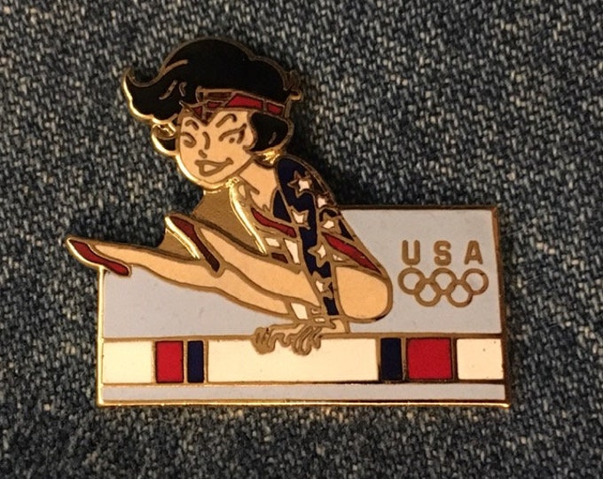 Gymnastics Olympic Pin ~ Balance Beam ~ 1988 Seoul ~ from Hanna-Barbera Olympikids Cartoon Collection