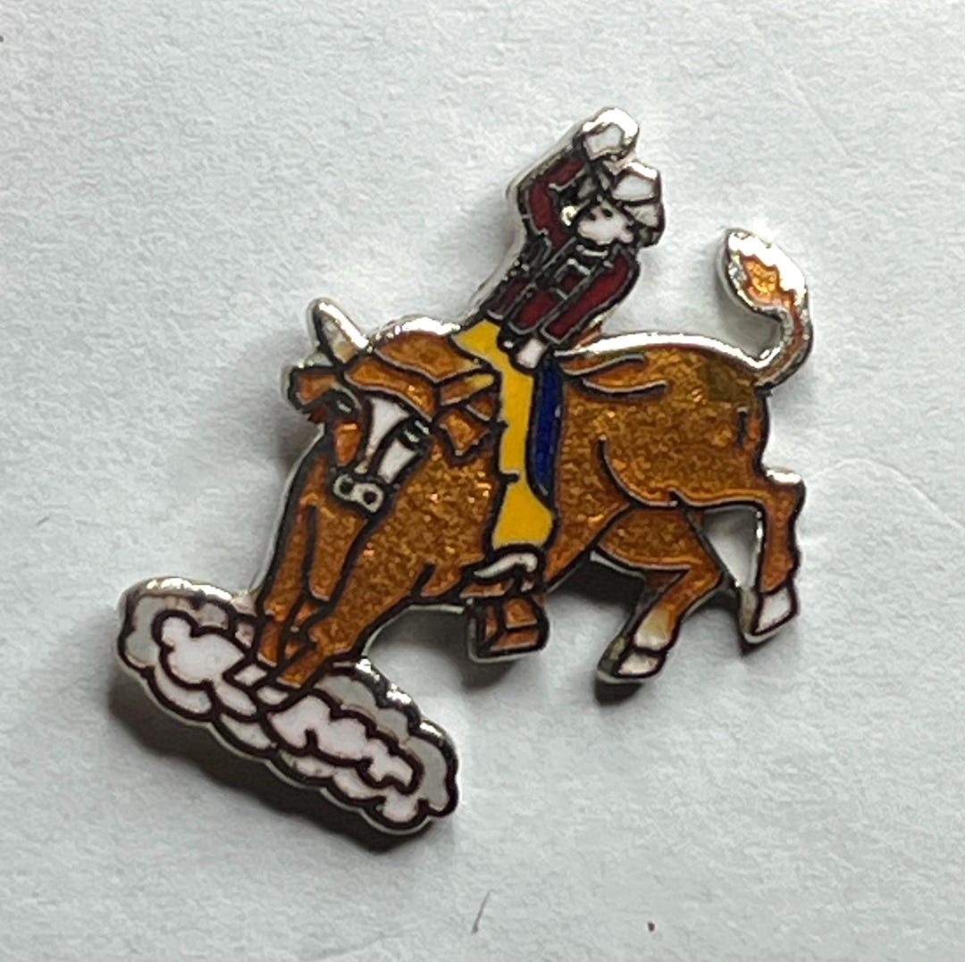 Bull Riding Pin Pose #2~ 1990 Vintage With Extended Post and Jewelers ...