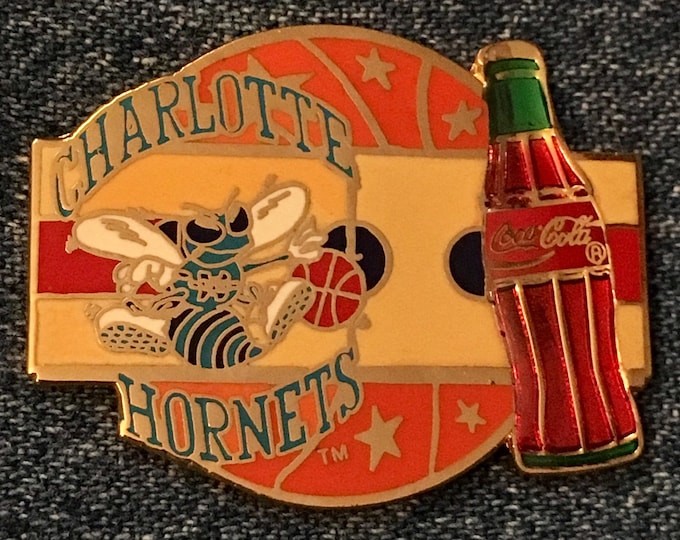 Charlotte Hornets Pin ~ NBA ~ Coca Cola ~ Coke ~ Vintage 1994 by Imprinted Products