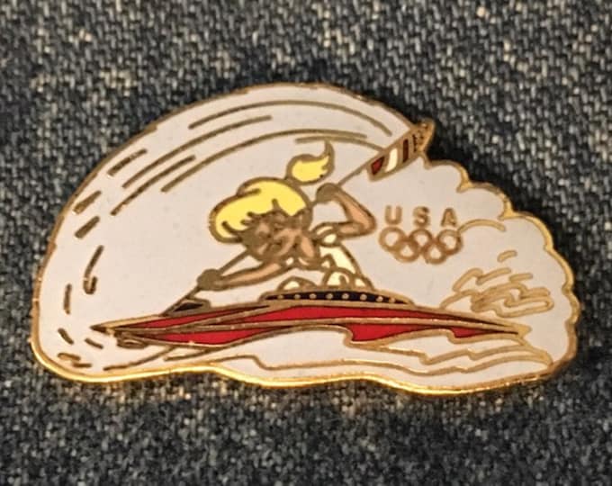 Canoeing - Kayak Olympic Pin ~ 1988 Seoul ~ from Hanna-Barbera Olympikids Cartoon Collection