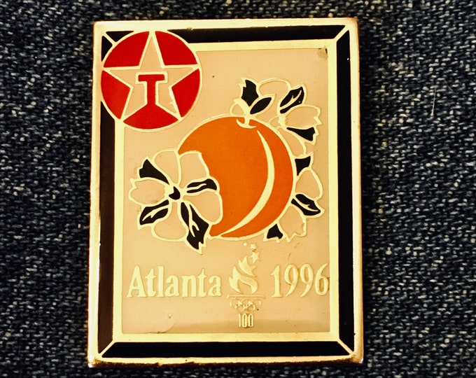 1996 Olympic Lapel Pin ~ Georgia Peach ~ Sponsor ~ Texaco