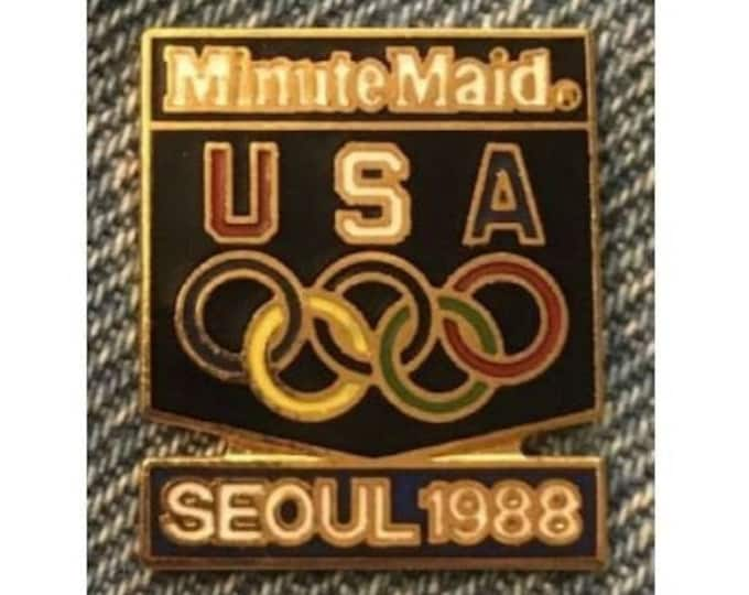 Seoul 1988 Olympic Pin ~ USA Team Sponsor ~ Minute Maid ~ by HoHo NYC