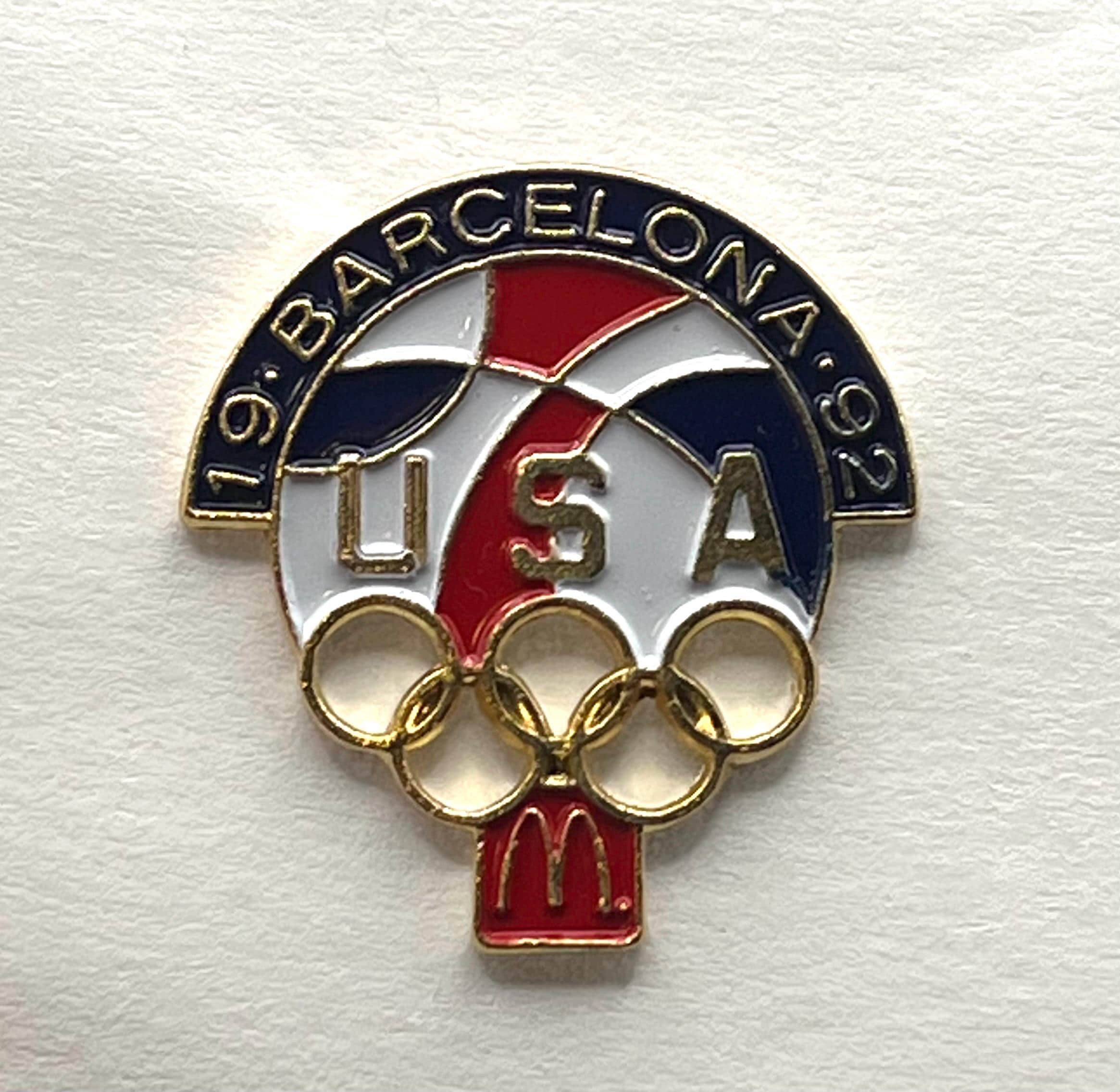 【未開封】1992年バルセロナオリンピック Team USA ピンバッジ 1992 Vintage Mcdonalds Olympic Sponsor Pin ~ Summer Games