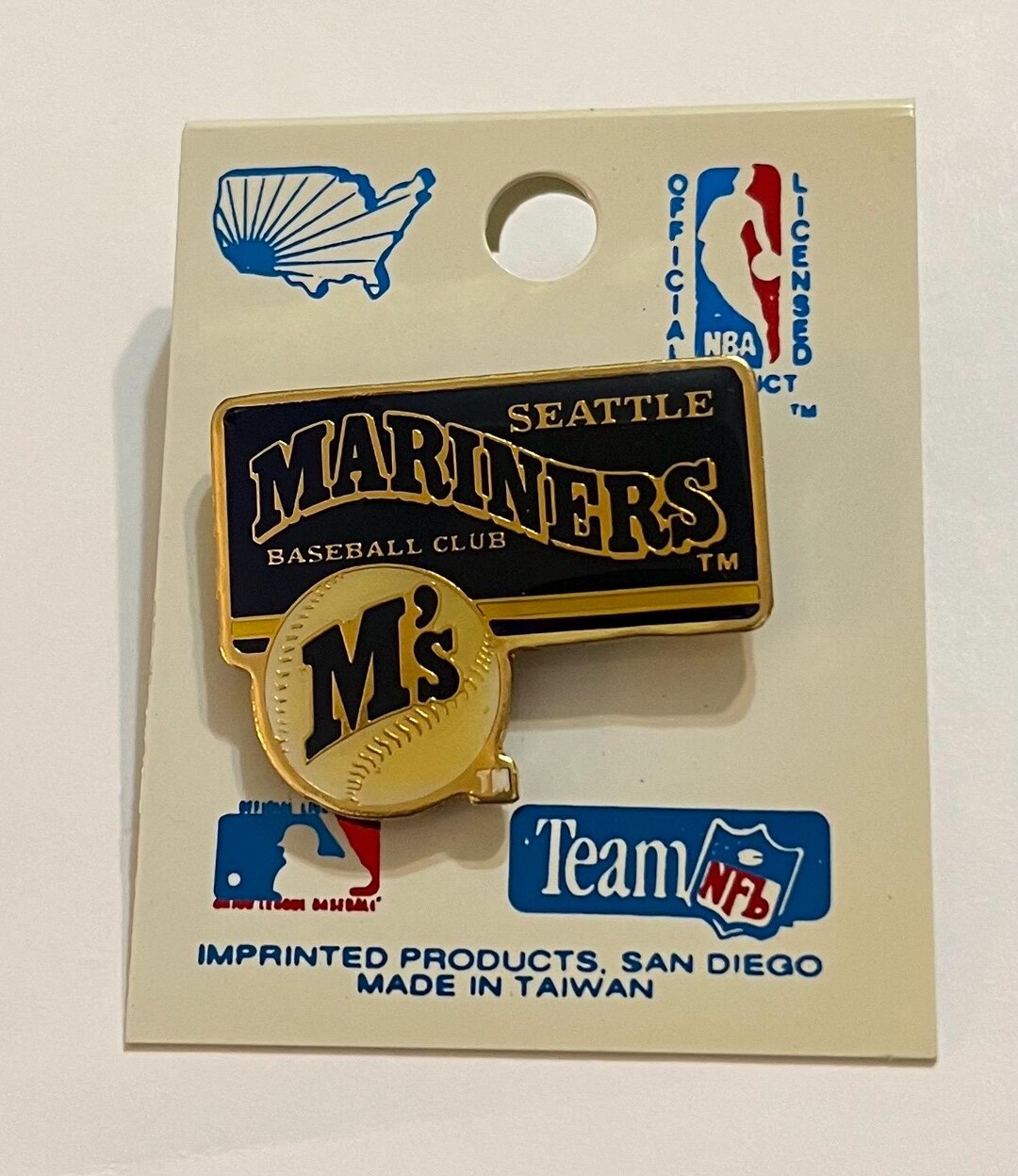 Seattle Mariners ~ M's 1992 Vintage Lapel Pin ~ MLB Logo ~ Baseball ...