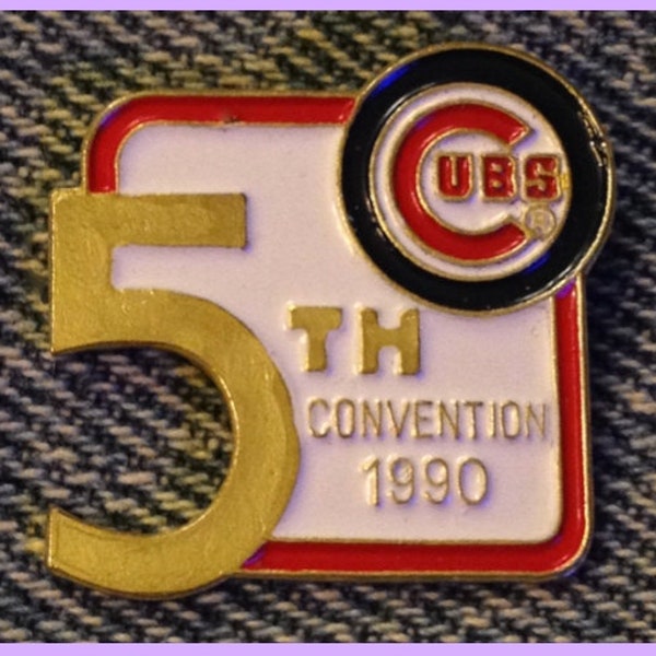 Chicago Cubs Lapel Pin ~ 5th Convention 1990 ~ MLB ~ Basebal ~ Logo