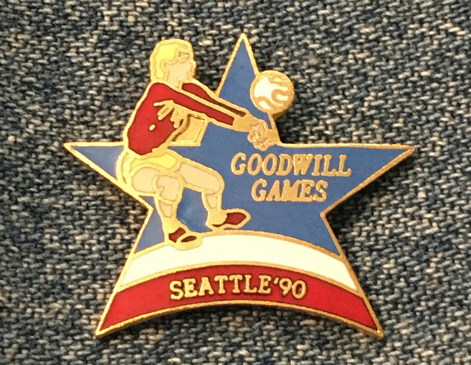 Volleyball Lapel Pin 1990 Goodwill Games in Seattle USA Etsy