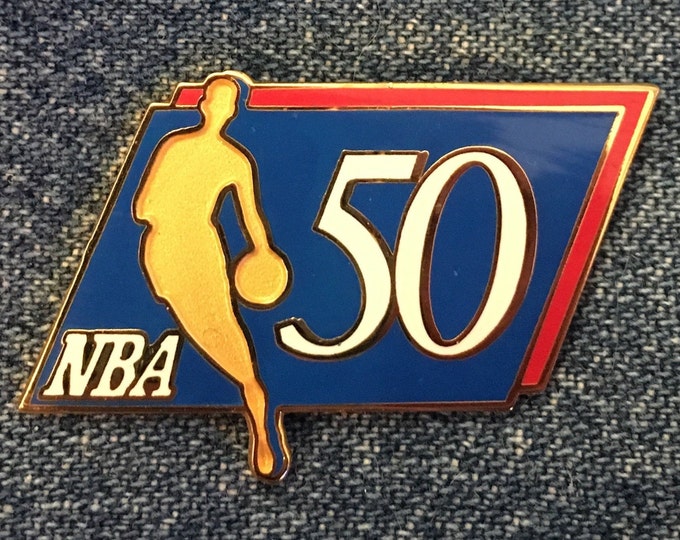 NBA Logo Lapel Pin ~ 50 Years ~ Vintage 1996 ~Official Licensed Product by Imprinted Products