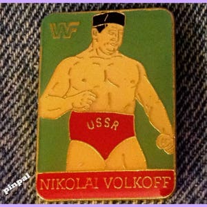 Ringen Brosche Pin ~ Nikolai Volkoff ~ 80er Jahre Vintage WWF