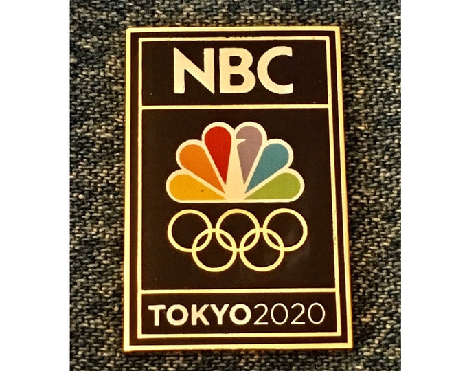 Tokyo 2020 NBC Olympic Media Sponsor Pin Badge ~ Classic Blue with Logo