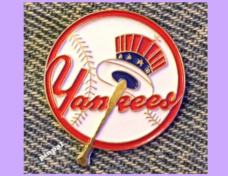 New York Yankees Lapel Pin Top Hat Bat MLBBaseball by C. P. & D.